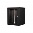 Шкаф 19" телекоммуникационный настенный, 15U 769x600х600 мм, дверь стекло, черный